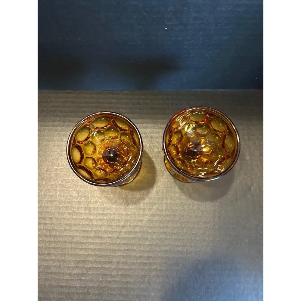 2 Vintage Imperial Provincial Dark Amber Thumbprint‎ 4